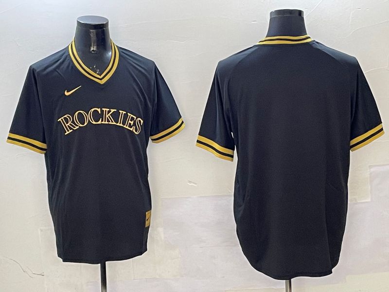 Men Colorado Rockies Blank Black Gold Game 2025 Nike MLB Jersey style 1->colorado rockies->MLB Jersey